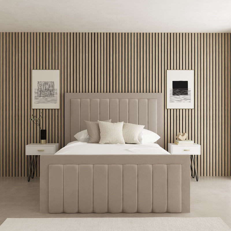 Malaga Fabric Upholstered Bed Frame – styled in a bedroom