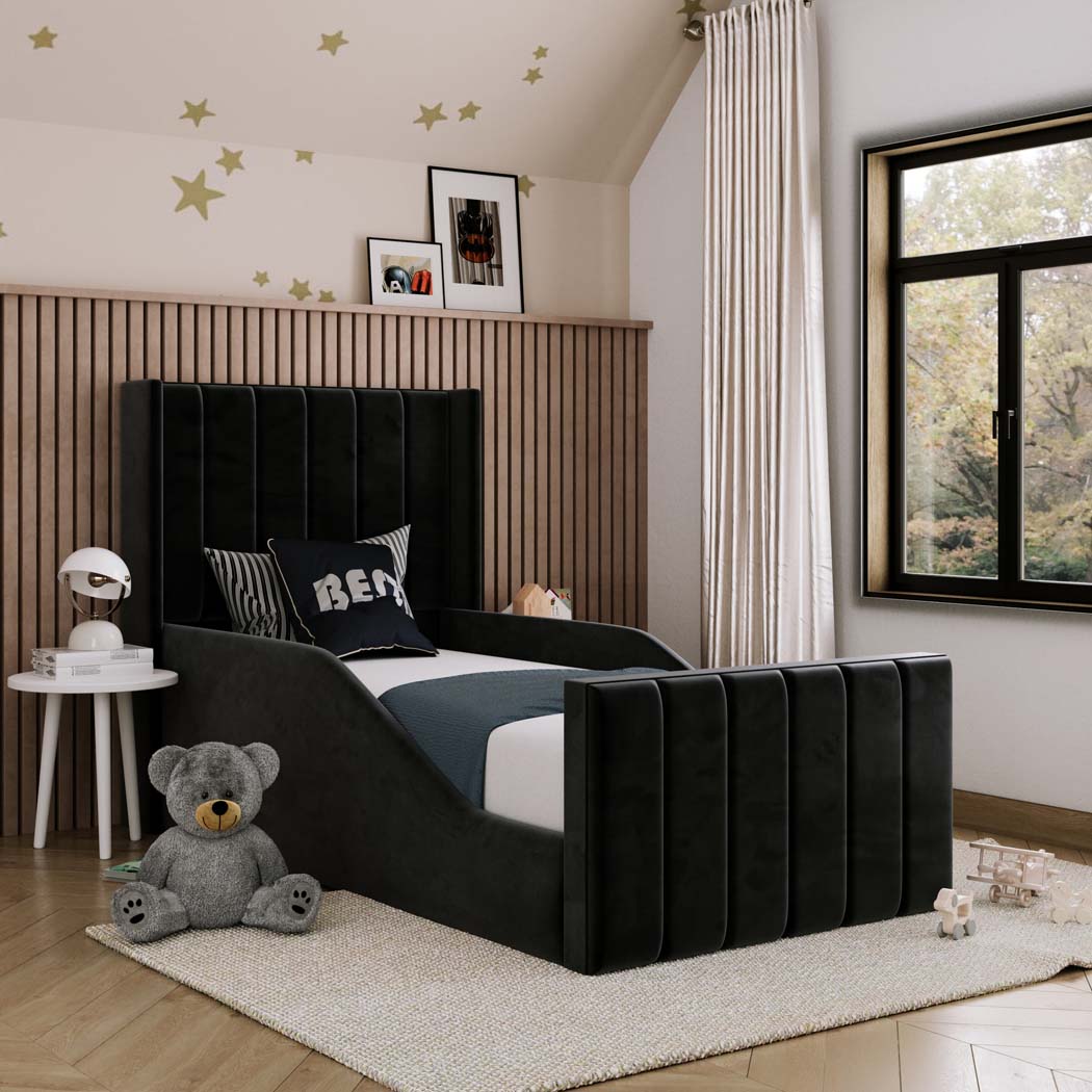 Matilda Kids Winged Fabric Bed with Safety Rails