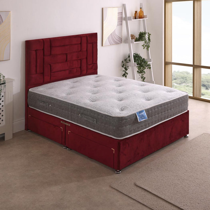 Matrix Dual Season 1000 Pocket Sprung Divan Bed Set – styled in a bedroom