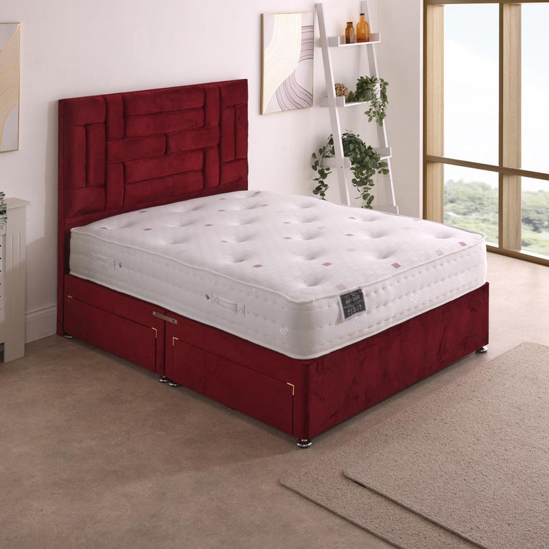 Mayfair 1000 Pocket Sprung Divan Bed Set – angled view, styled in a bedroom