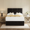 Grey Monaco Divan Bed Set With Headboard in a bedroom – front view