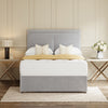Grey Munich Divan Bed Set With Headboard in a bedroom – front view