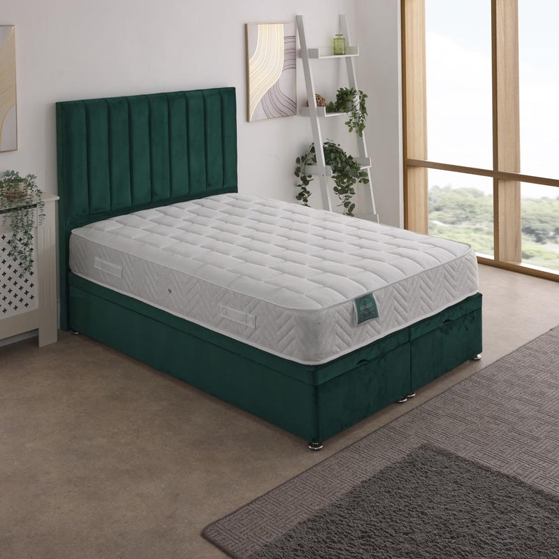 Nemesis Coil Sprung Ottoman End Lift Bed Set