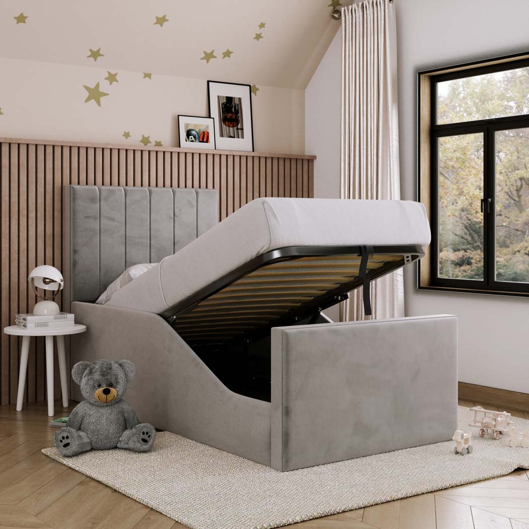 Parker Kids Fabric Bed with Safety Rails