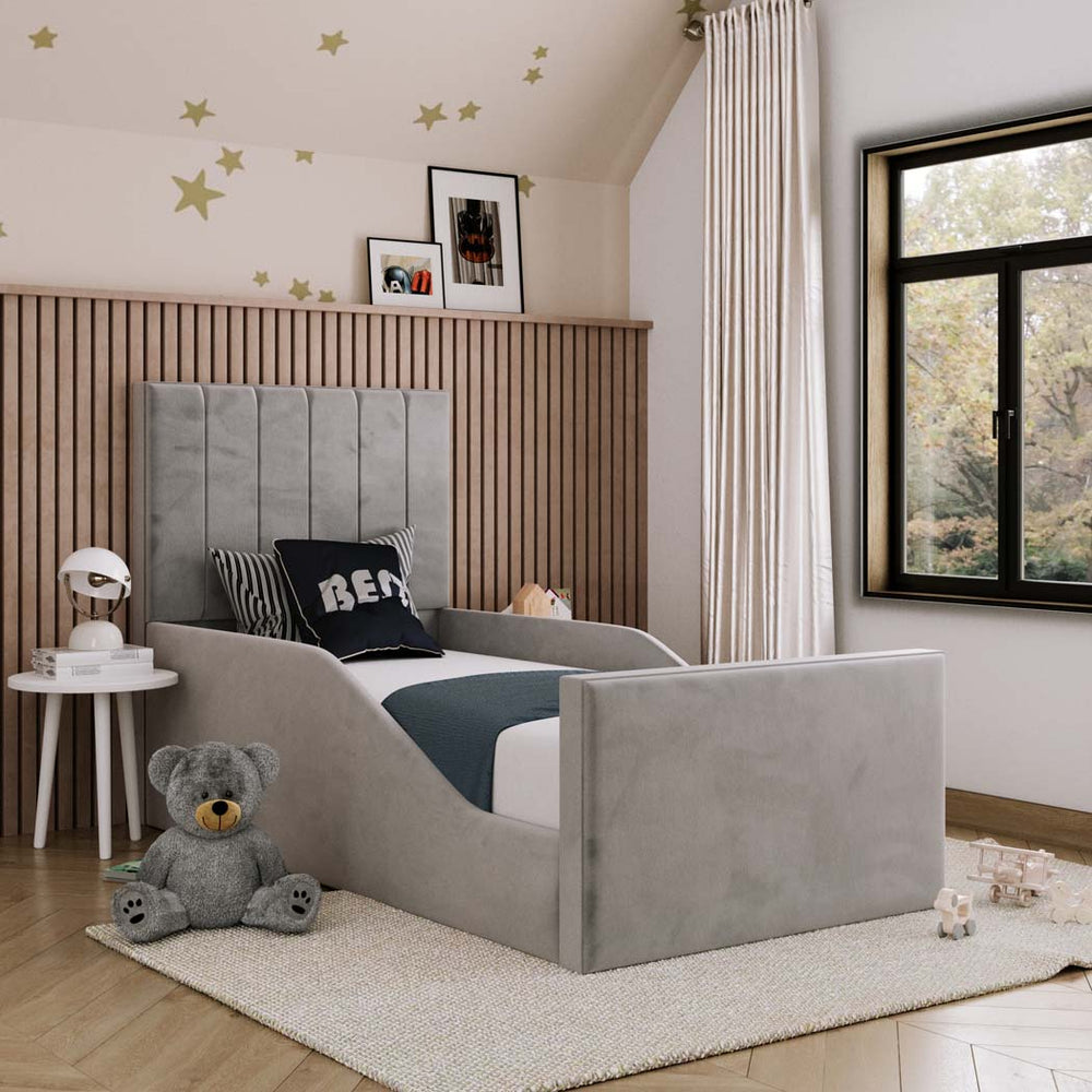 Parker Kids Fabric Bed with Safety Rails