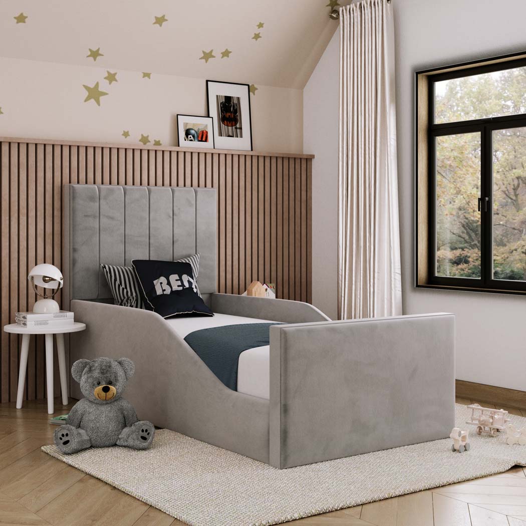 Parker Kids Fabric Bed with Safety Rails