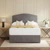 Grey Porto Divan Bed Set With Headboard in a bedroom – front view