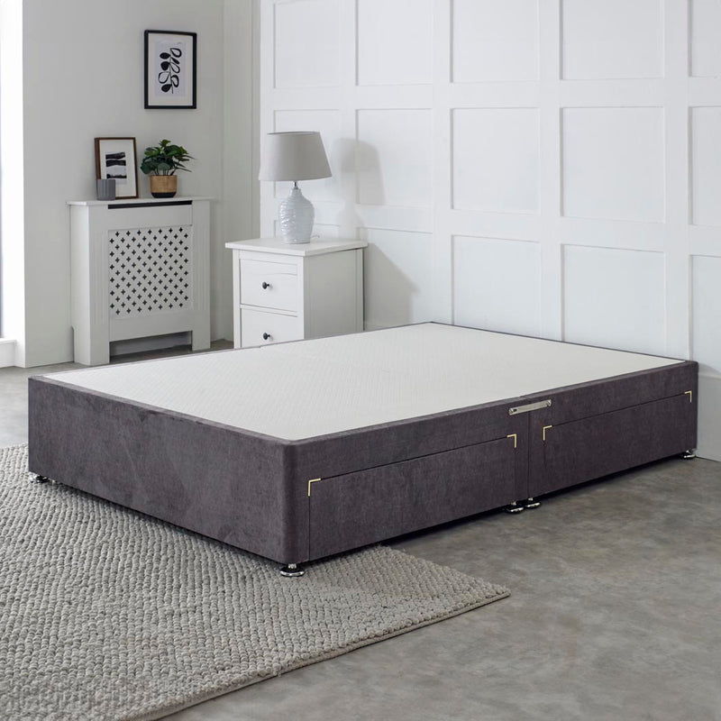 Premium Classic Platform Top Divan Bed Base – angled view, drawers closed