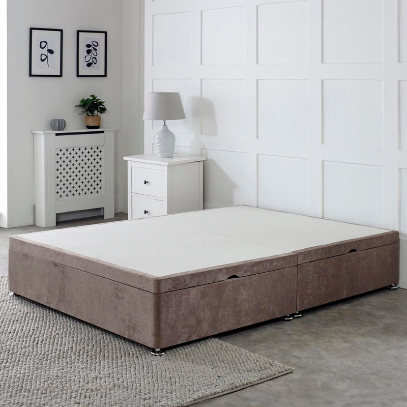 Premium Side Lift Ottoman Storage Divan Bed Base – styled in a bedroom