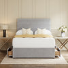 Grey Rome Divan Bed Set With Headboard in a bedroom – front view with drawer open