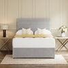 Grey Rome Divan Bed Set With Headboard in a bedroom – front view