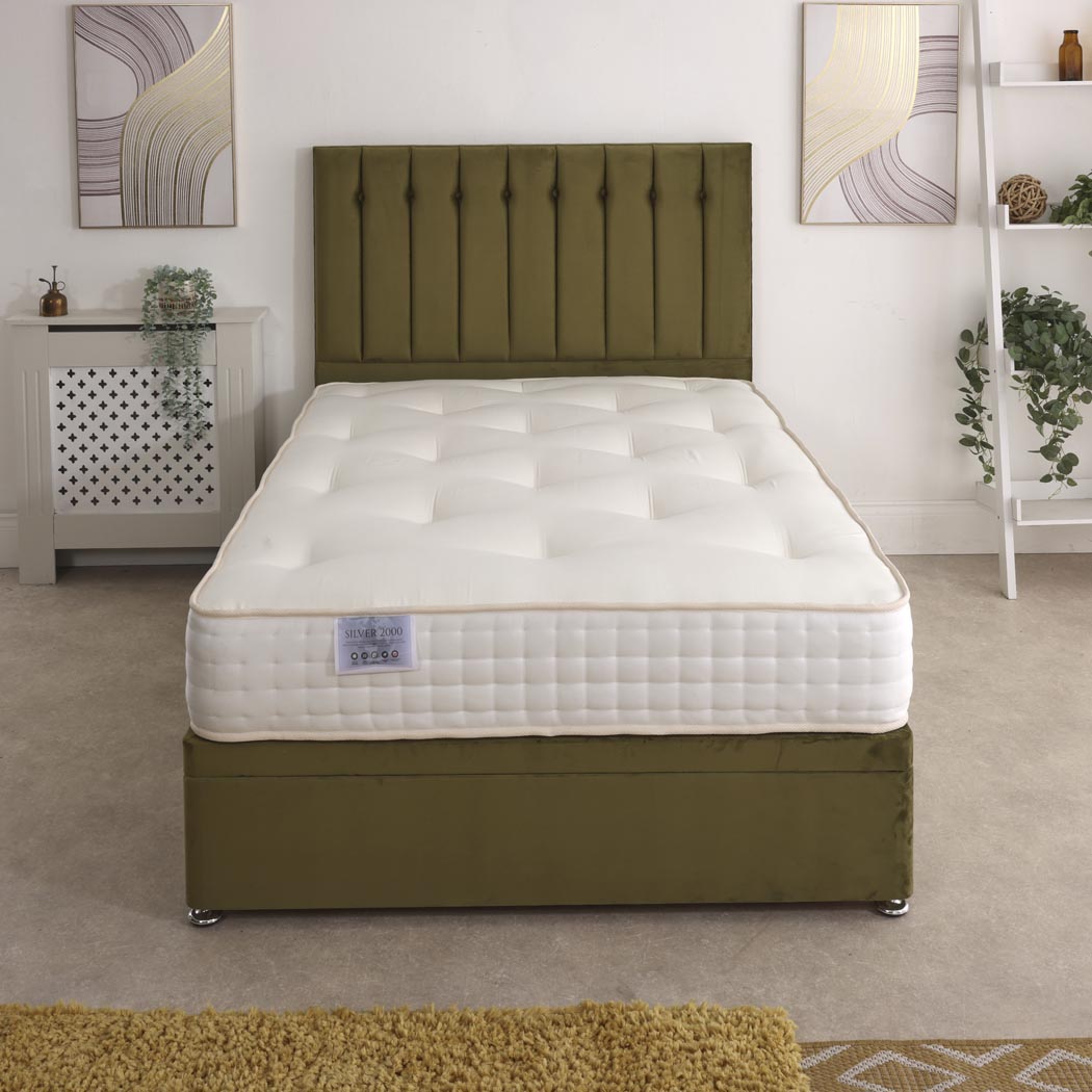 Comfort Silver 2000 Fibre And Pocket Sprung Ottoman Side Lift Bed Set