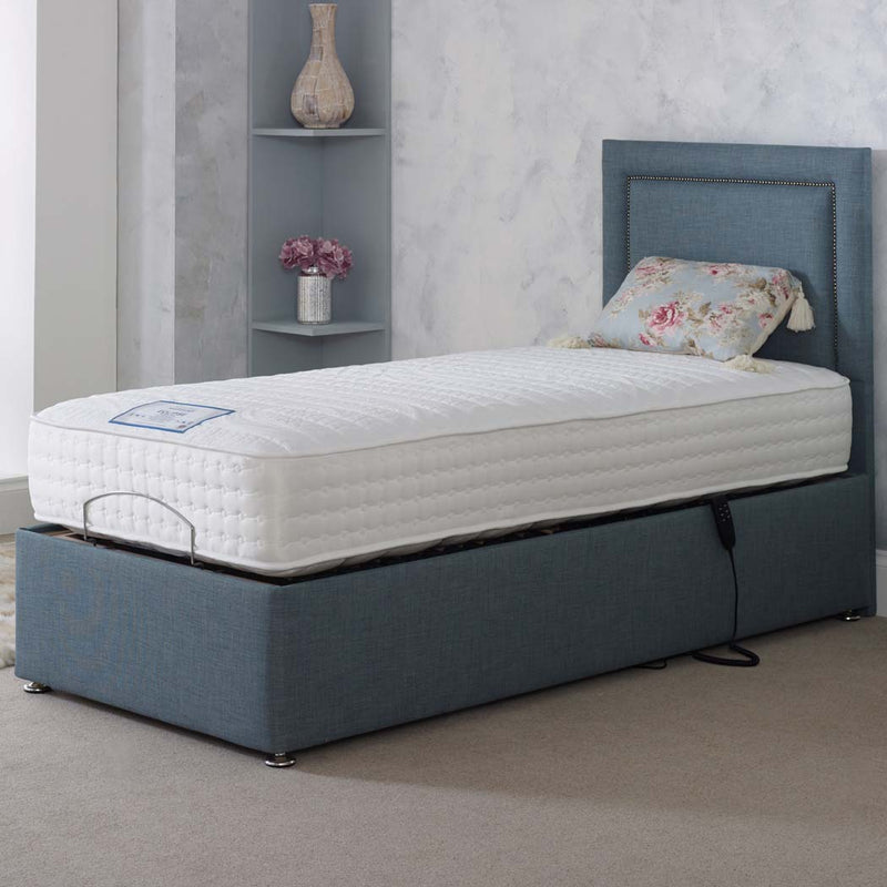 Solace 1500 Pocket Sprung Winter/Summer Electric Adjustable Bed Set – styled in a bedroom