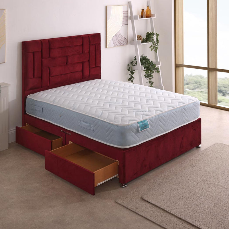 Stress Free Open Coil Mattress – styled in a bedroom