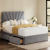 Grey Sunrise Divan Bed Set With Headboard in a bedroom – side view