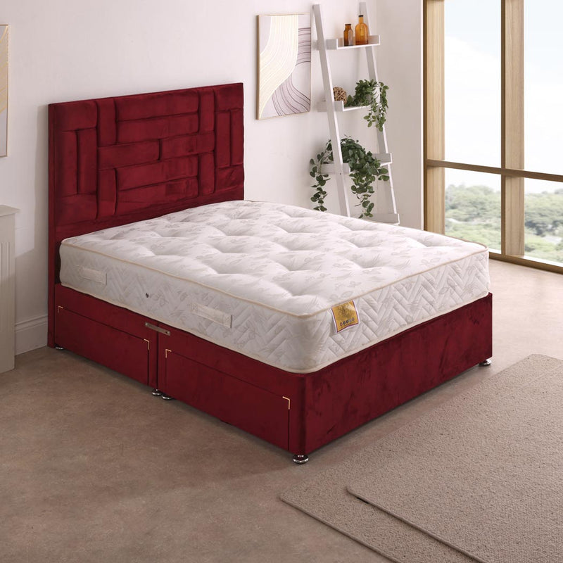 Super Ortho Coil Sprung Divan Bed Set – styled in a bedroom