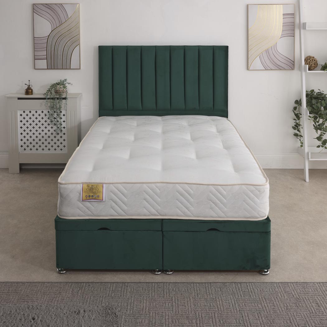 Super Ortho Coil Sprung Ottoman End Lift Bed Set