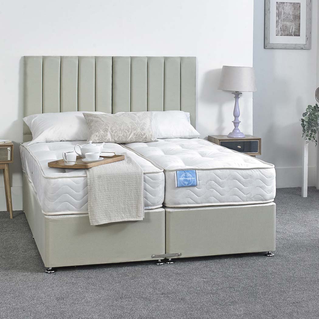 Supreme Guest Hotel Zip and Link 1000 Pocket Sprung Divan Bed Set