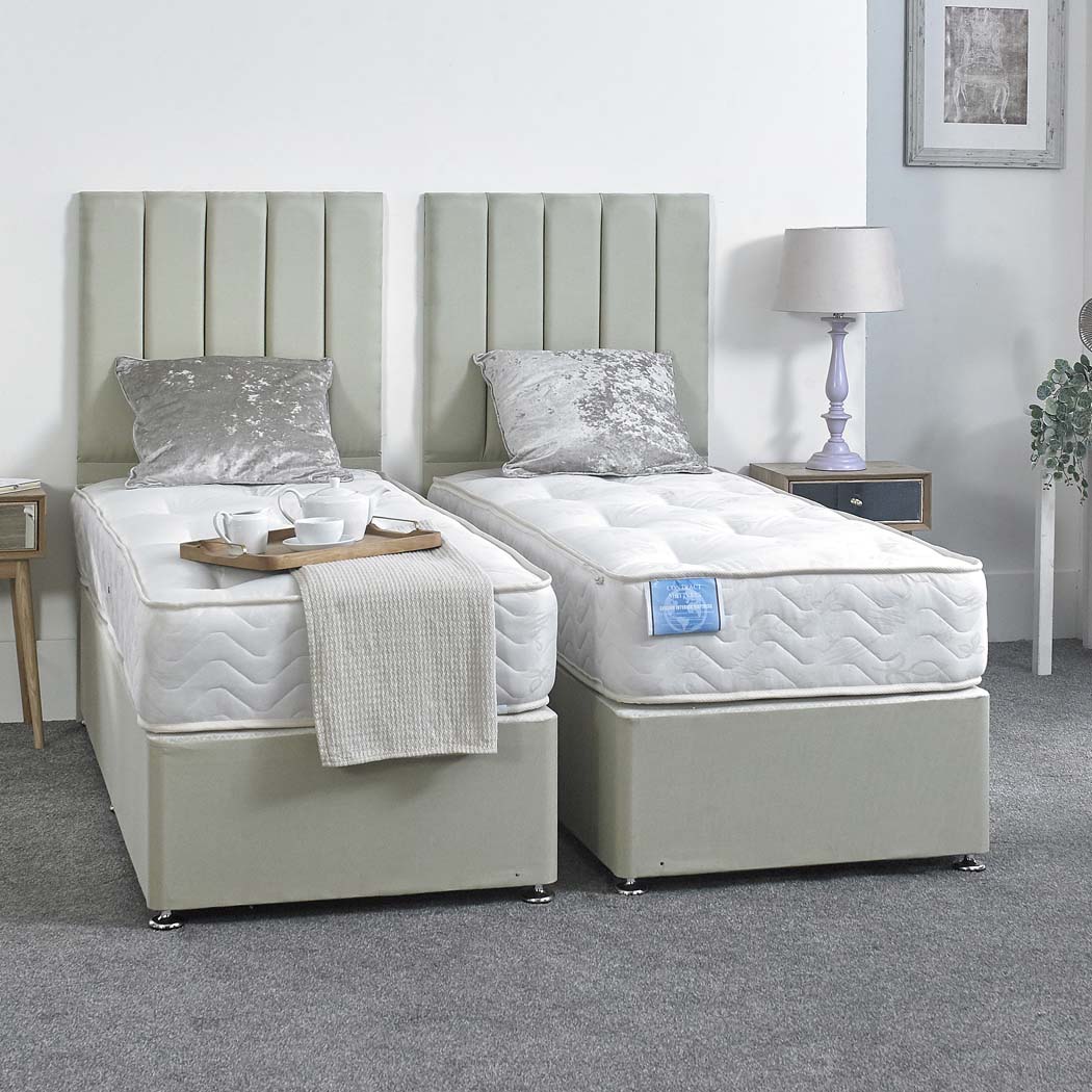 Supreme Guest Hotel Zip and Link 1000 Pocket Sprung Divan Bed Set