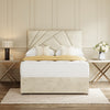 Cream Tokyo Divan Bed Set With Headboard in a bedroom – front view