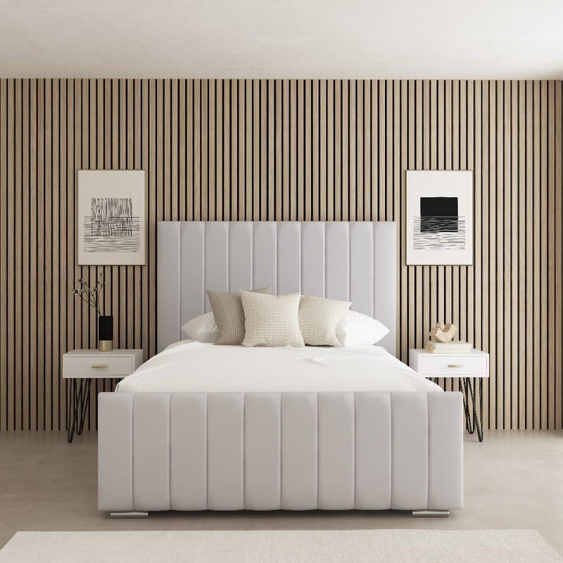 Valencia Fabric Upholstered Bed Frame – styled in a bedroom