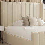 Valencia Winged Fabric Upholstered Bed Frame