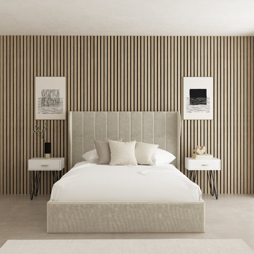 Verona Winged Fabric Upholstered Bed Frame