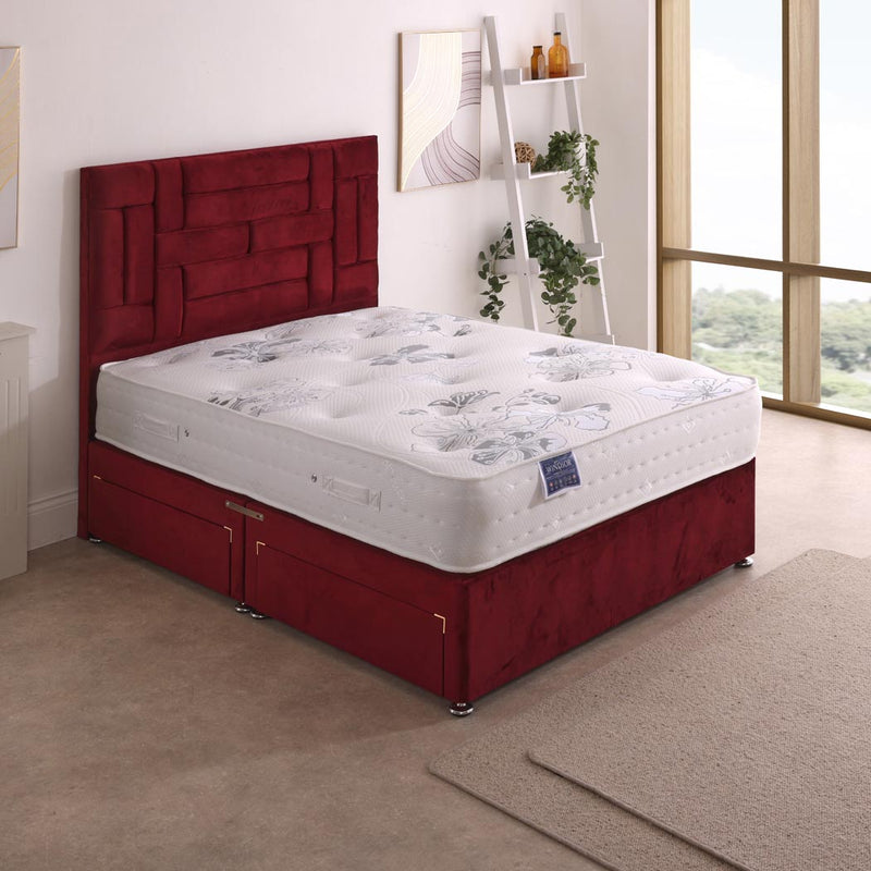 Windsor Orthopaedic Coil Sprung Divan Bed Set – styled in a bedroom