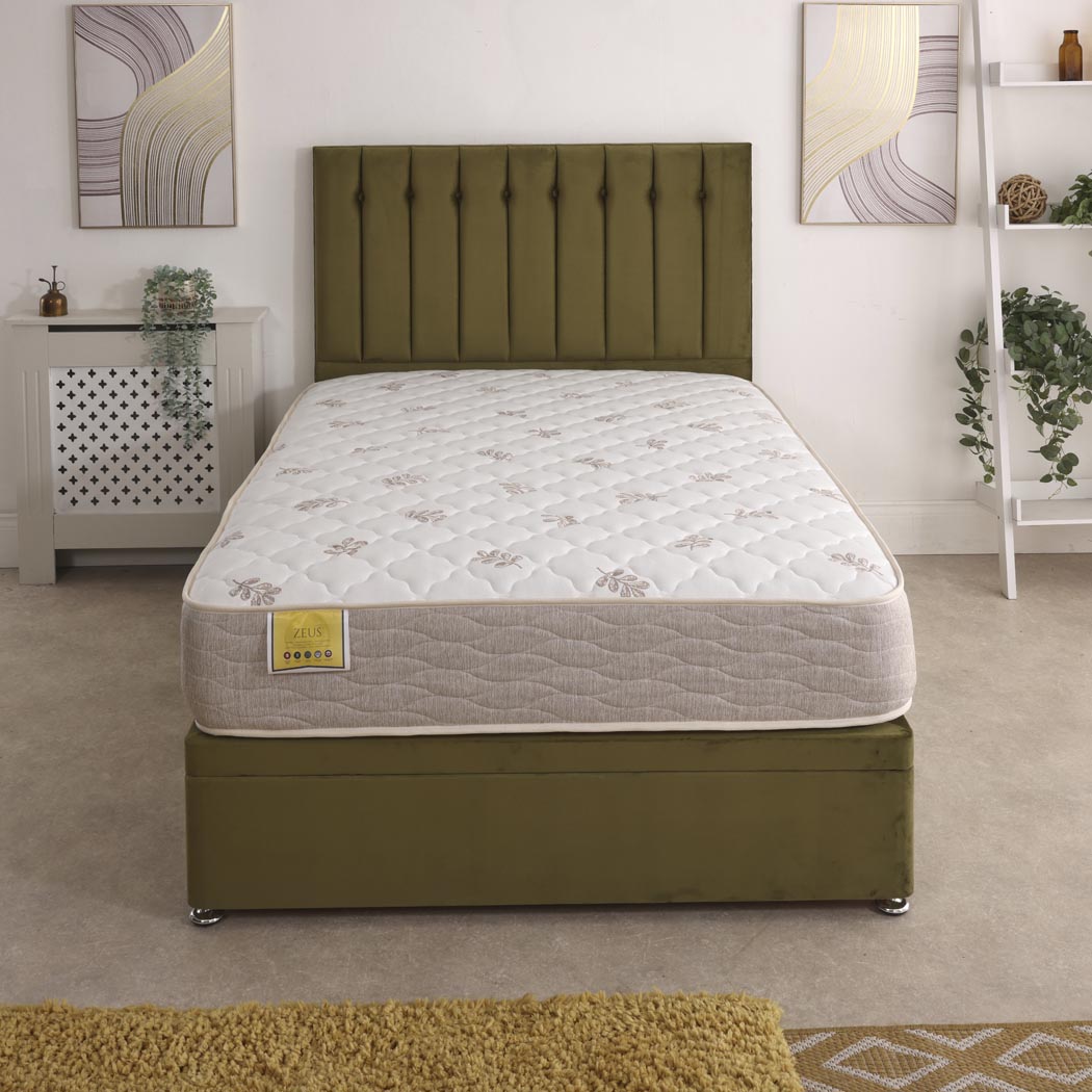Zeus Orthopaedic Coil Sprung Ottoman Side Lift Bed Set