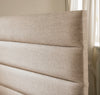 close up of Rome floor standing headboard with horizontal lines