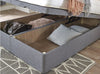 ottoman end lift divan bed base storing large items, maximum depth of 22 cm