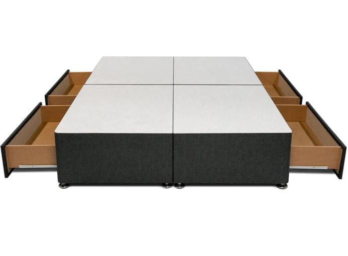 Split divan bed base with 4 drawers. Great for space saving solutions